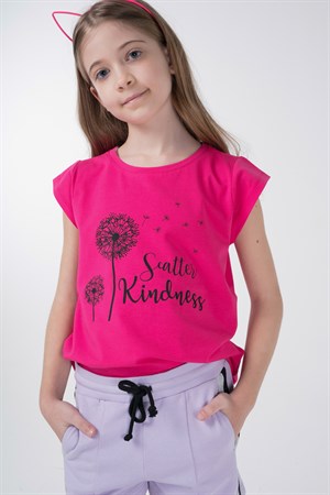 BRZ Kids Baskılı Kız Çocuk Kısa Kollu T-shirt