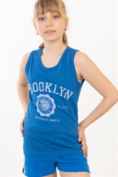 BRZ Kids Baskılı Kız Çocuk Sıfır Kol T-shirt