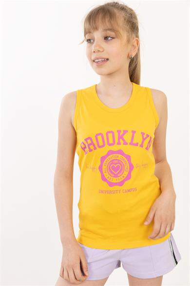 BRZ Kids Baskılı Kız Çocuk Sıfır Kol T-shirt