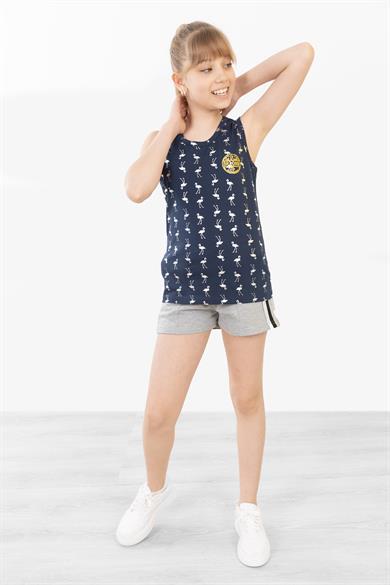 BRZ Kids Baskılı Kız Çocuk Sıfır Kol T-shirt