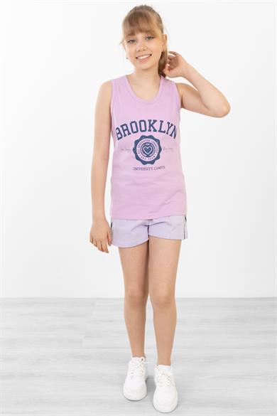 BRZ Kids Baskılı Kız Çocuk Sıfır Kol T-shirt