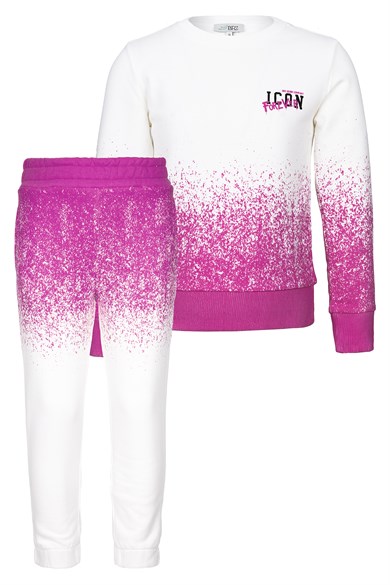 BRZ Kids Baskılı Kız Çocuk Sweatshirt Pantolon Takım