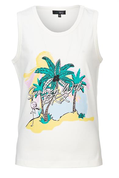 BRZ Kids Baskılı Yırtmaçlı Kız Çocuk Sıfır Kol T-shirt