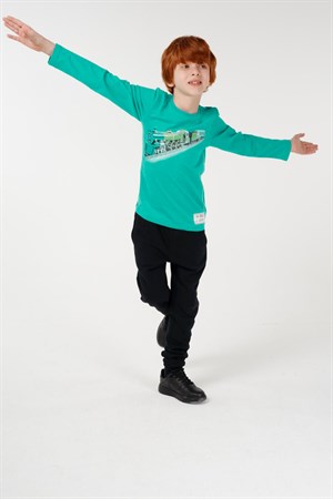 BRZ Kids Dijital Baskılı Erkek Çocuk Uzun Kollu T-shirt