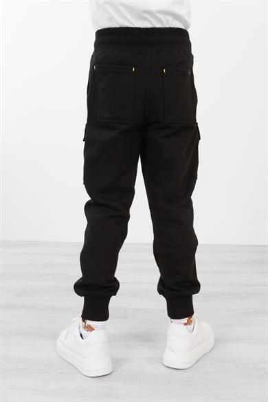 BRZ Kids Erkek Çocuk Baskılı Jogger Siyah Pantolon