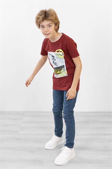 BRZ Kids Erkek Çocuk Baskılı Kısa Kollu T-shirt