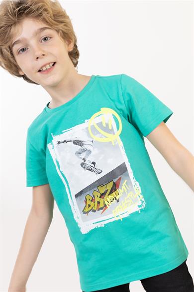 BRZ Kids Erkek Çocuk Baskılı Kısa Kollu T-shirt
