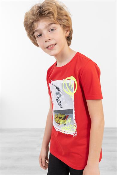 BRZ Kids Erkek Çocuk Baskılı Kısa Kollu T-shirt
