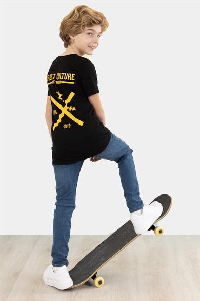 BRZ Kids Erkek Çocuk Ön ve Arka Baskılı Kısa Kollu T-shirt