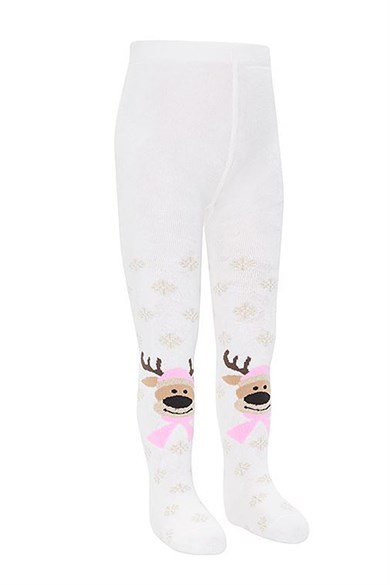 BRZ Kids Geyik Desen Havlu Kız Çocuk Külotlu Çorap 3lü Set