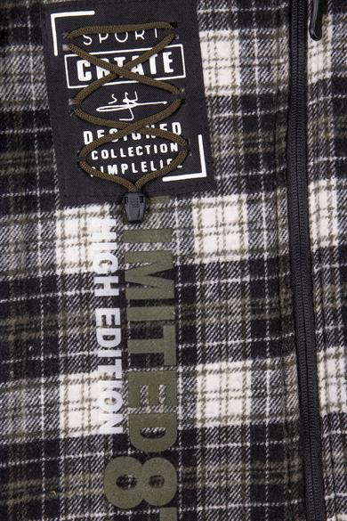 BRZ Kids İçi Polar Astarlı Çıkarılabilir Kapüşonlu Ekose Çocuk Mont