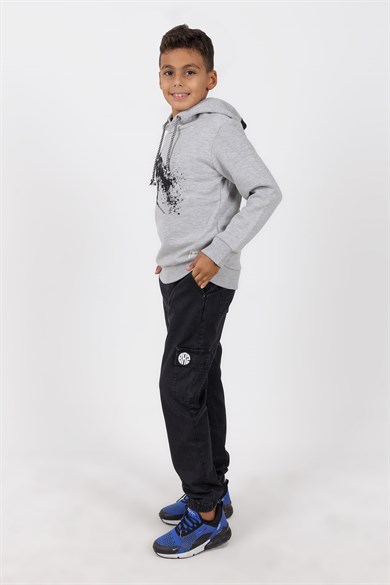 BRZ Kids Kayakçı Baskılı Kapüşonlu Sweatshirt Erkek Çocuk