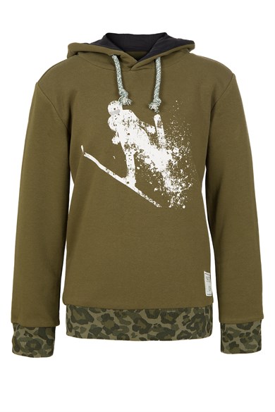 BRZ Kids Kayakçı Baskılı Kapüşonlu Sweatshirt Erkek Çocuk