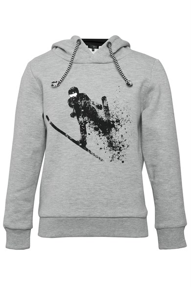 BRZ Kids Kayakçı Baskılı Kapüşonlu Sweatshirt Erkek Çocuk