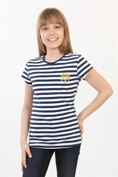 BRZ Kids Kız Çocuk Çizgili T-shirt