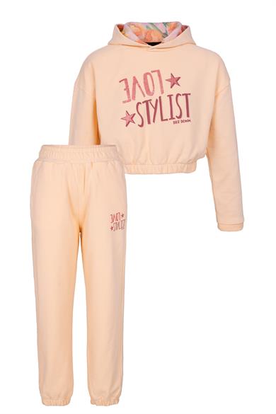 BRZ Kids Kız Çocuk Crop Sweatshirt Pantolon Takım