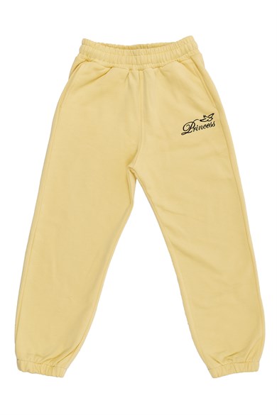 BRZ Kids Kız Çocuk Sarı Crop Sweatshirt Pantolon Takım