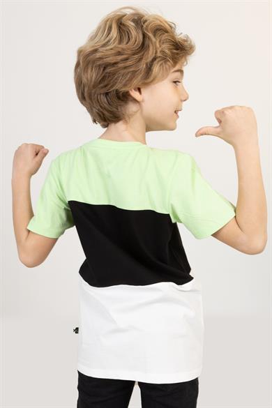 BRZ Kids Kontrast Renkli Baskılı Erkek Çocuk Kısa Kollu T-shirt
