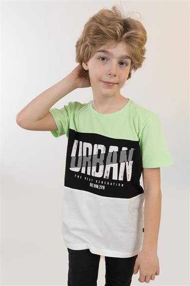 BRZ Kids Kontrast Renkli Baskılı Erkek Çocuk Kısa Kollu T-shirt