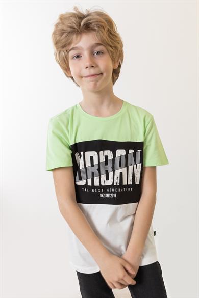 BRZ Kids Kontrast Renkli Baskılı Erkek Çocuk Kısa Kollu T-shirt