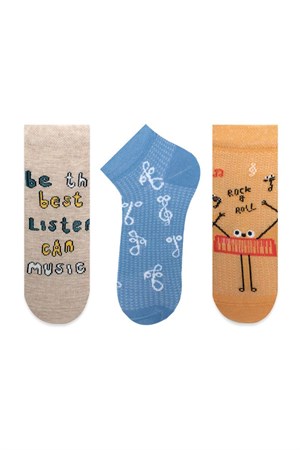 BRZ Kids Müzik Temalı Erkek Çocuk Çorabı 3lü Set