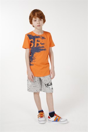 BRZ Kids Neon Baskılı Erkek Çocuk Kısa Kollu T-shirt