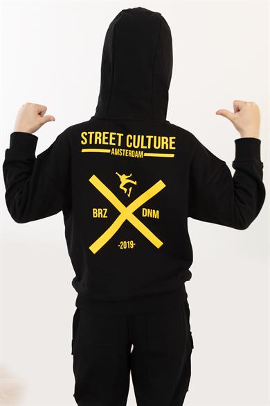 BRZ Kids Oversize Baskılı Erkek Çocuk Kapüşonlu Sweatshirt Hoodie