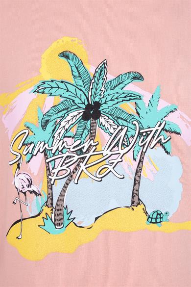 BRZ Kids Palmiye Baskılı Kız Çocuk Sweatshirt