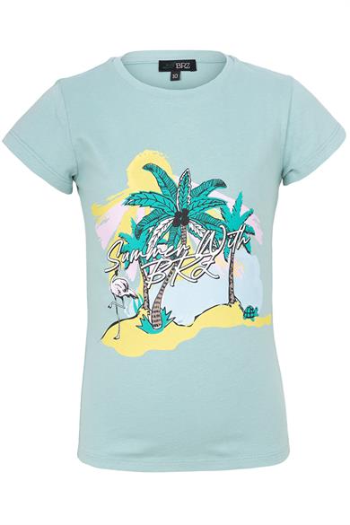 BRZ Kids Palmiye Baskılı Kız Çocuk T-shirt