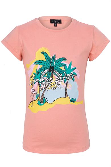 BRZ Kids Palmiye Baskılı Kız Çocuk T-shirt
