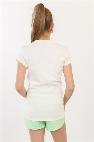 BRZ Kids Palmiye Baskılı Kız Çocuk T-shirt