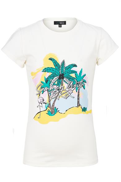 BRZ Kids Palmiye Baskılı Kız Çocuk T-shirt