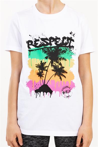 BRZ Kids Palmiye Baskılı Unisex Çocuk Kısa Kollu T-shirt