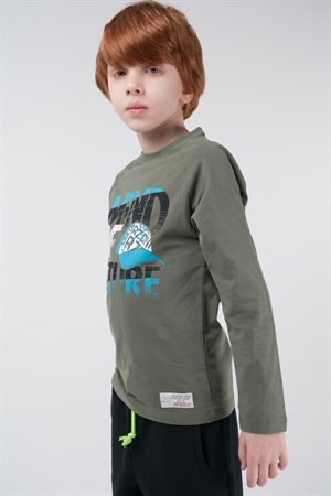 BRZ Kids Reglan Kollu Baskılı Erkek Çocuk Uzun Kollu T-shirt