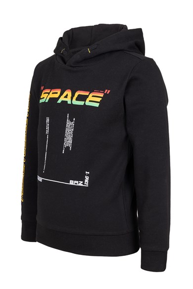 BRZ Kids Space Baskılı Erkek Çocuk Kapüşonlu Sweatshirt