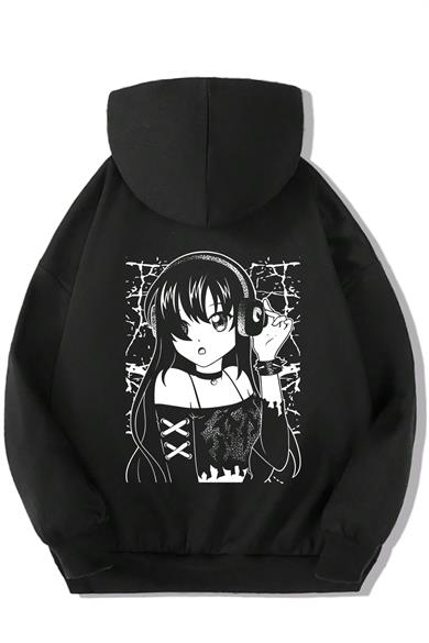 BRZ Kids Unisex Çocuk Anime Dark Girl Hoodie