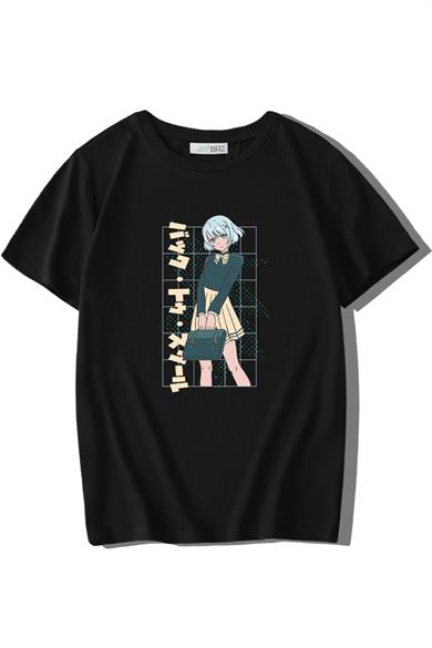 BRZ Kids Unisex Çocuk Anime School Girl T-shirt