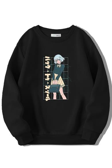 BRZ Kids Unisex Çocuk Anime School Girl Sweatshirt