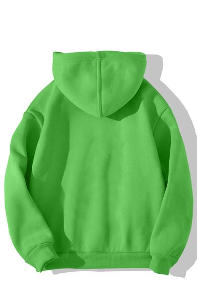 BRZ Kids Unisex Çocuk Basic Hoodie Neon Yeşil