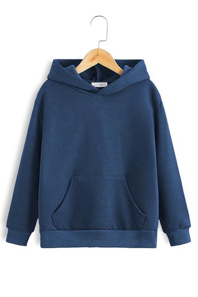 BRZ Kids Unisex Çocuk Basic Hoodie Petrol