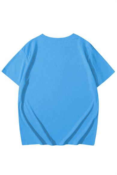 BRZ Kids Unisex Çocuk Basic T-shirt Açık Mavi