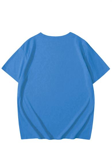 BRZ Kids Unisex Çocuk Basic T-shirt Mavi
