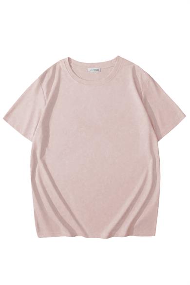 BRZ Kids Unisex Çocuk Basic T-shirt Pudra