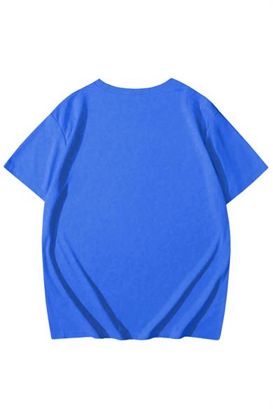 BRZ Kids Unisex Çocuk Basic T-shirt Saks Mavisi