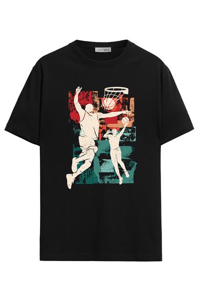 BRZ Kids Unisex Çocuk Basketball Silhouette T-shirt