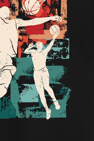 BRZ Kids Unisex Çocuk Basketball Silhouette T-shirt