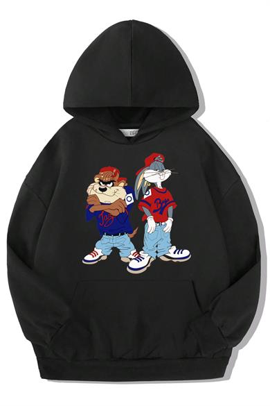 BRZ Kids Unisex Çocuk Bugs ve Tazmanga Figürlü Hoodie