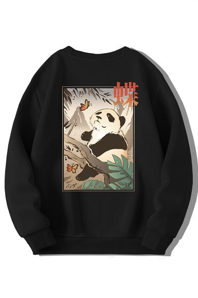 BRZ Kids Unisex Çocuk Butterfly and Japanese Panda Sweatshirt