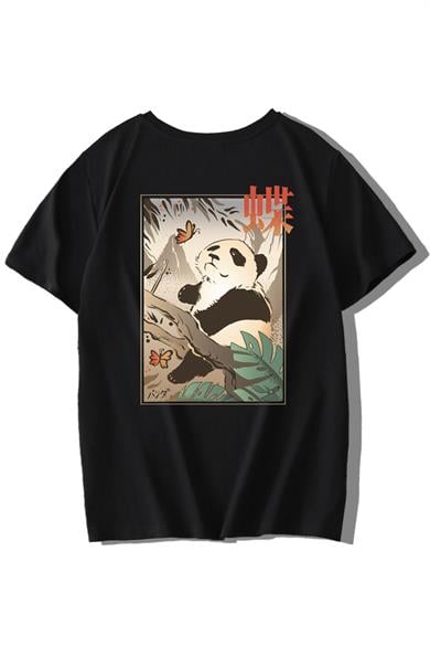 BRZ Kids Unisex Çocuk Butterfly and Japanese Panda T-shirt