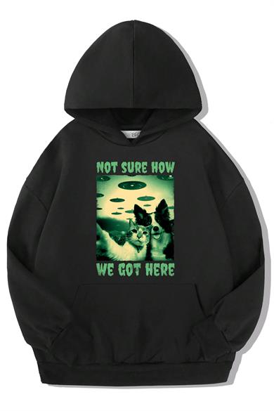 BRZ Kids Unisex Çocuk Cat and Dog Selfie Hoodie